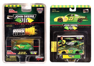 Lot Of 2 Vintage John Deere Racing Cars - Motorsports #23 & Racing Champions #97
